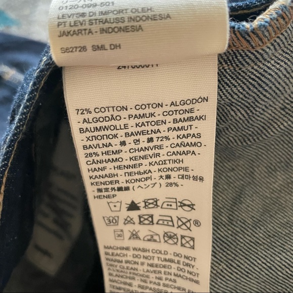 NWOT Men’s S Levi’s Wellthread Collection Cottonized Hemp Jean Jacket $168 - Picture 5 of 8